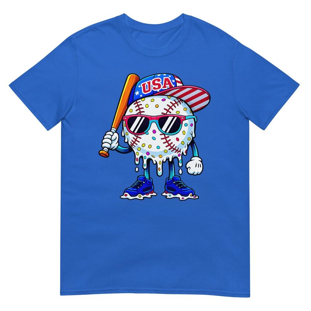 Baseball Drip For Boys Ice Cream Drip Baseball 4th Of July TShirt