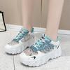Спортивная обувь женская летняя дышащая 2024 новая сетчатая беговая обувь студенческая корейская версия тонкие толстые подошвы высокие кроссовки