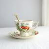 Bone China Coffee Cup Spoon Saucer Set English Afternoon Tea Cup Coffeeware 170ml Porcelain Cup and Saucer for Coffee