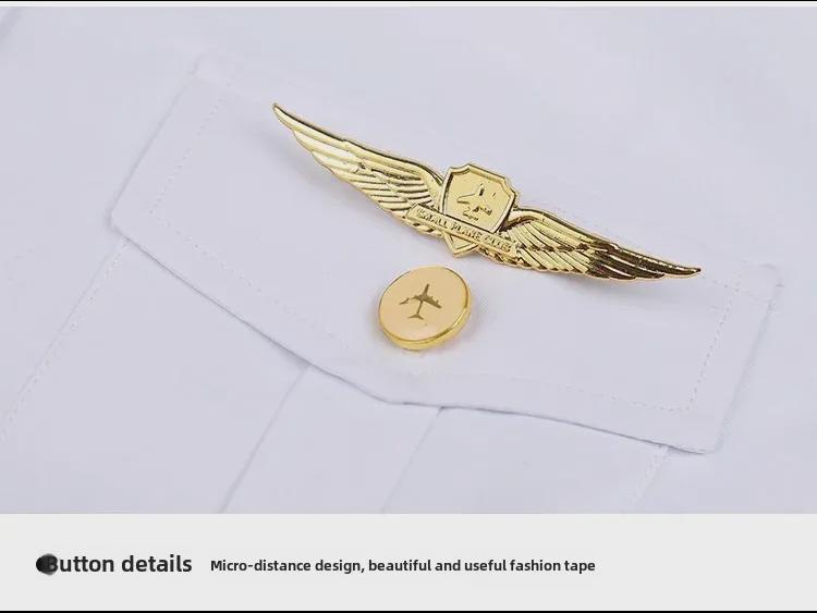 Рубашка с длинными рукавами в стиле пилота ВМС: Унисекс профессиональная одежда для бортпроводников и капитанов