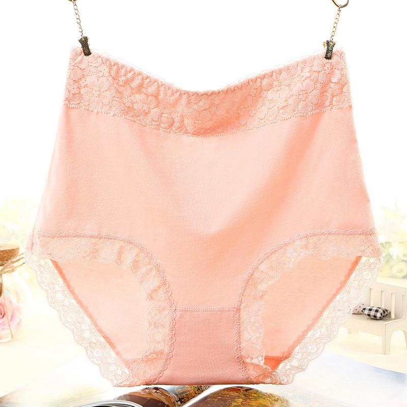 Удобное хлопковое женское нижнее белье с высокой талией и кружевной отделкой для идеальной формы