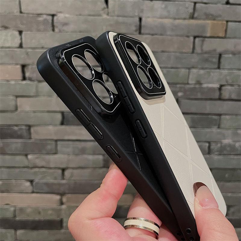 Чехол для Xiaomi 15 Ultra Plated Lens Protection Leather Phone Case для Xiaomi 15 Pro 14 Ultra Mi 15Ultra Matte Back Case Shell