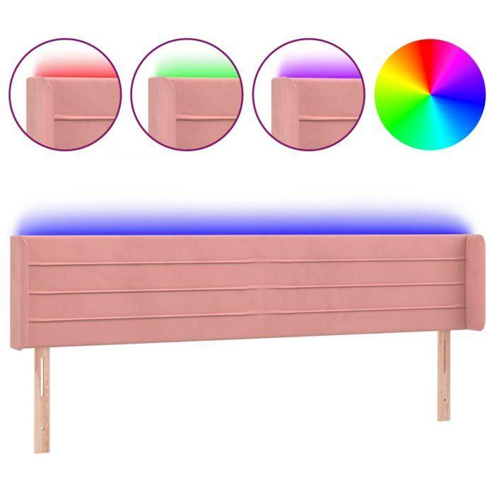 VidaXL LED Headboard Bedroom Furniture Double Bed Accessory Head of Bed Frame Interior Pink 3123441