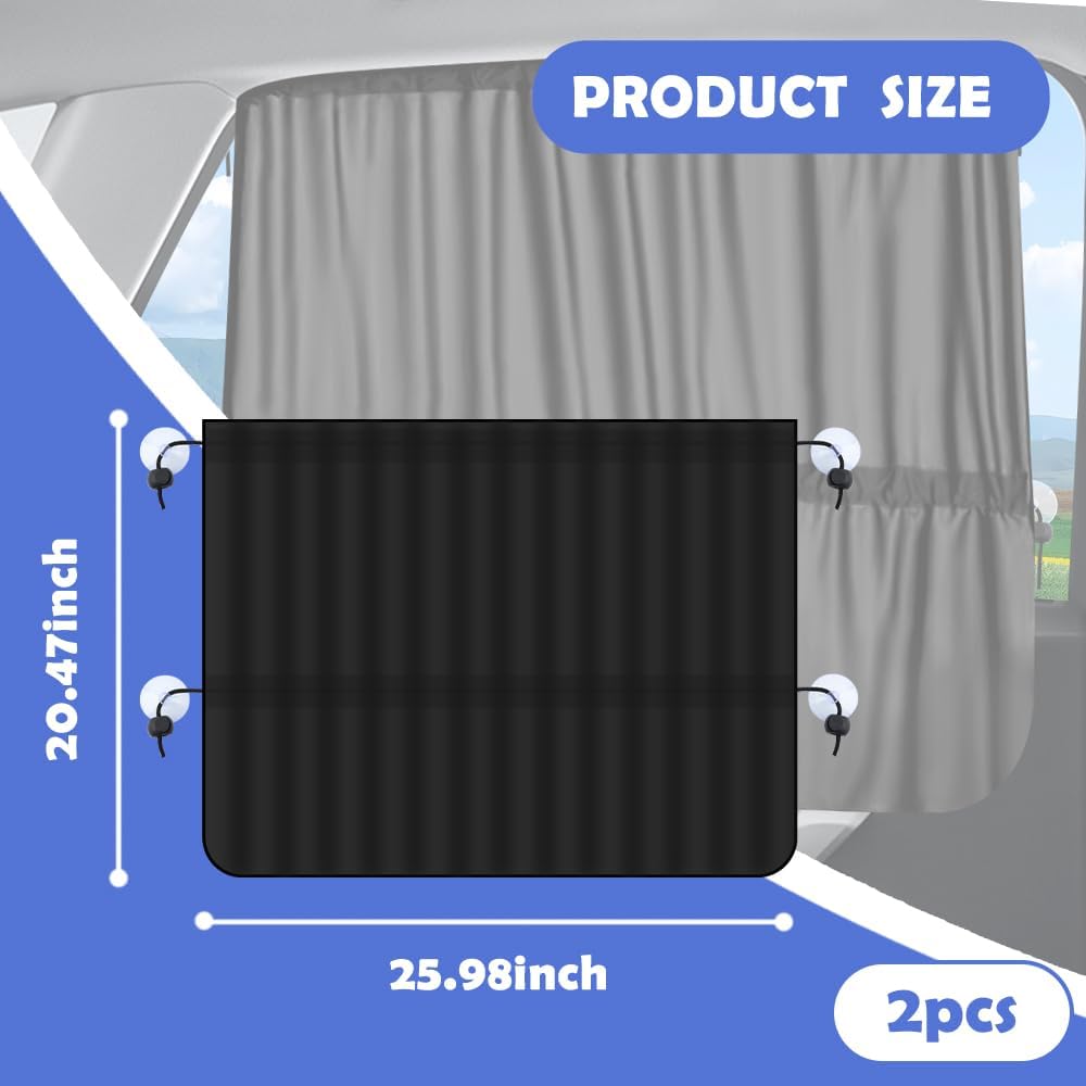 2PCS Car Window Shades,Stretchable Car Curta For Sunburn Protection & Interior Cooling,Universal Car Privacy Shades For Automotive Glass