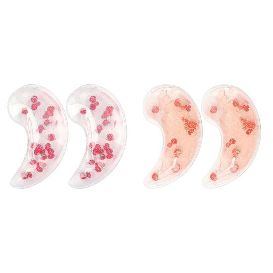 2 шт. Гелевый пакет со льдом для глаз с клубникой, снимающий отечность, темные круги, покраснение, усталость глаз, холодный/горячий компресс, многоразовая охлаждающая маска для области под глазами