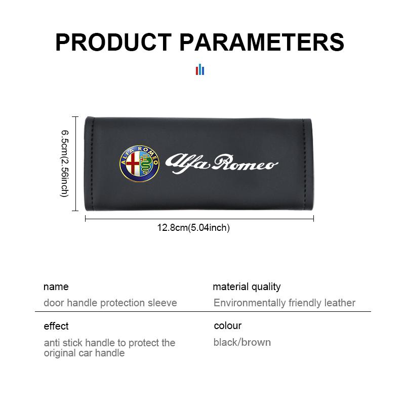 Car Interior Car Roof/Door Handle Leather Protective Cover Auto Accessories For Alfa Romeo Giulietta GT 159 147 156 Mito BreraMX1