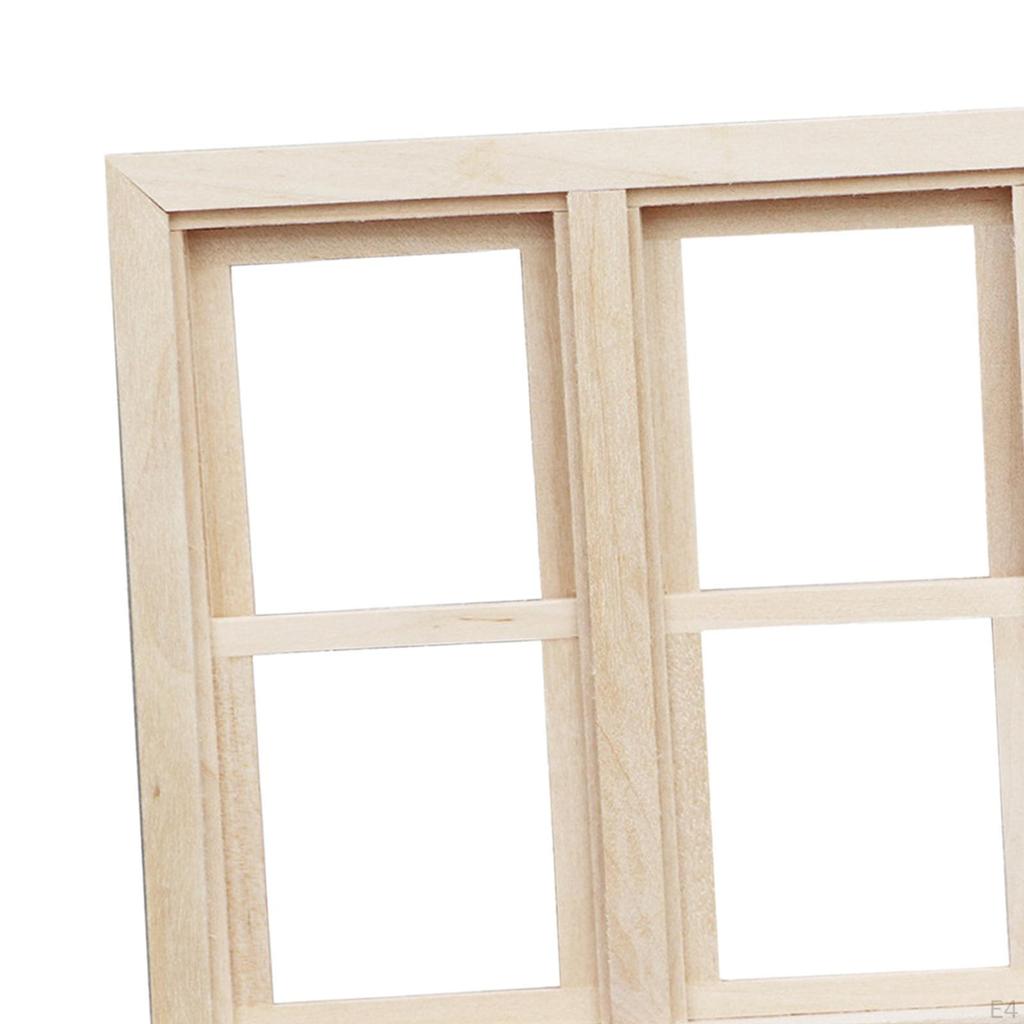 1/12 Dollhouse Miniature DIY Wooden , Furniture Window