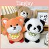 Adorable Plush Animal Keychain Featuring Cute Bear Pig Rabbit Panda And Fox Designs