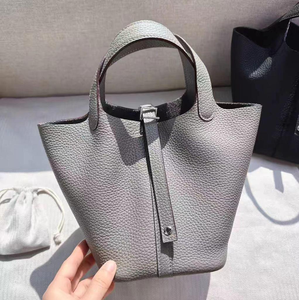 Сумка-корзина для овощей из натуральной кожи класса люкс TC — стильная, универсальная и вместительная сумка-ведро