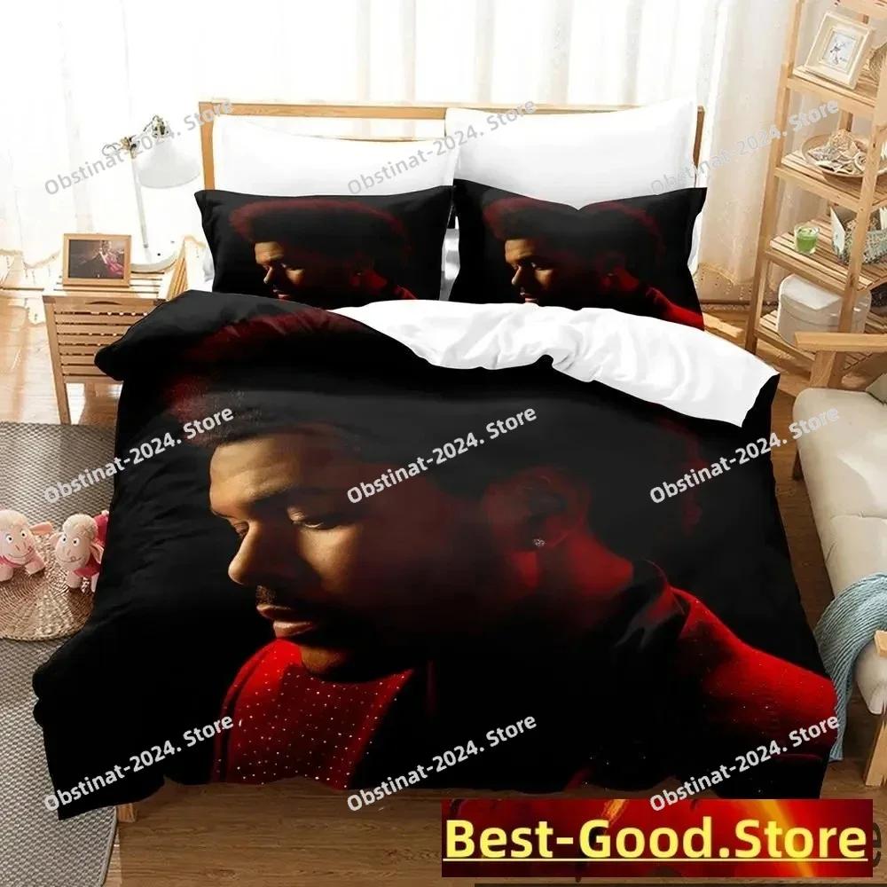3D Комплект постельного белья The Weeknd Пододеяльник Полный Queen King Размер Мягкая наволочка Постельное с принтом Комплект для спальни Взрослый Ребенок Односпальный Twin