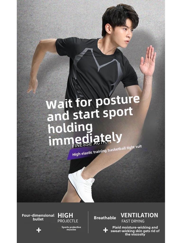 Men's Winter Thermal Quick-Dry Running Suit - Velvet Lined, High Elastic Fitness Tights