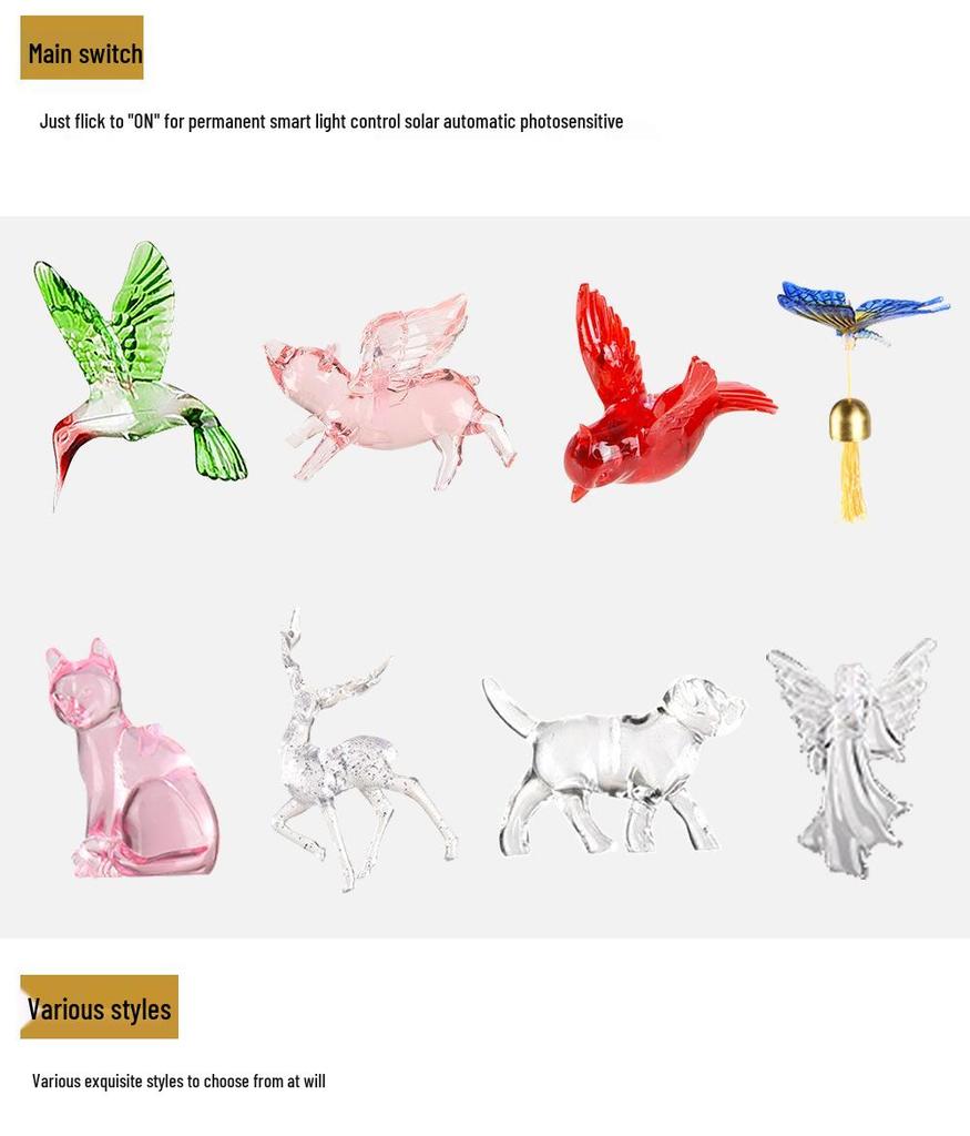 Solar Cat Paw Gradient Wind Chime: Colorful Outdoor Hummingbird Butterfly Light for Christmas and Garden Décor