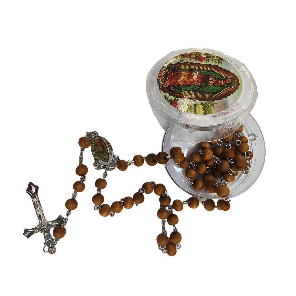 Католические молитвенные четки-ожерелье с деревянными бусинами, включают распятие и элегантную подарочную коробку, христианские религиозные для причастия