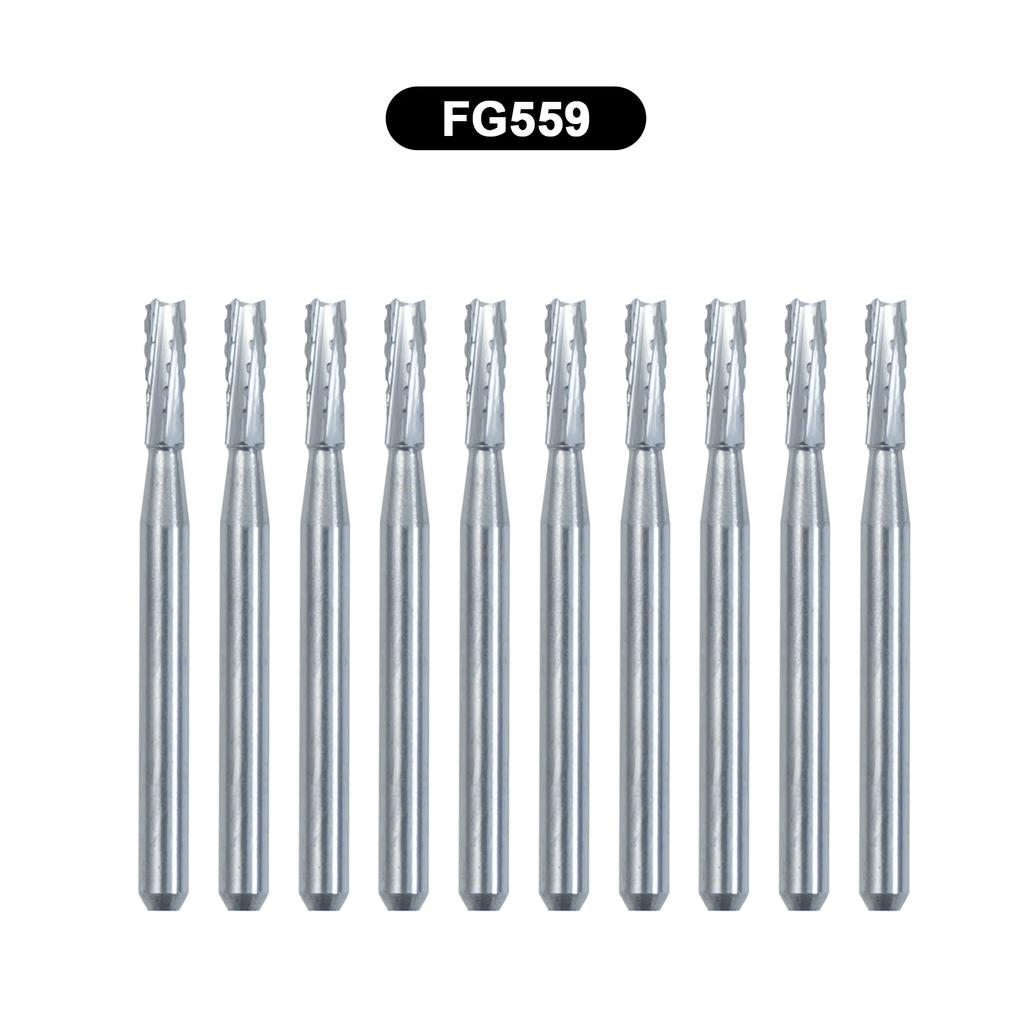 10Pcs/Box WellCK FG Dental Carbide Burs Dia 1.6mm For High Speed Tungsten Steel Burs FG330 FG556 FG245 FG34