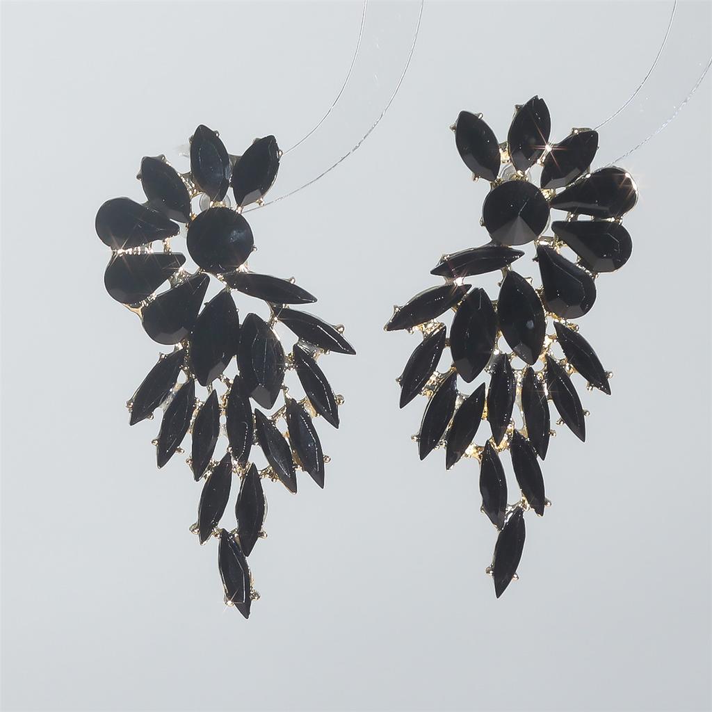 Мода, роскошные серьги-гвоздики из витражного стекла со стразами, женские преувеличенные серьги-гвоздики