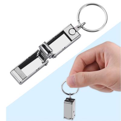 Нержавеющая сталь Мини складные кусачки для ногтей с ручкой-кольцом для ключей вращающиеся кусачки для ногтей аксессуары и инструменты маленькие ножницы