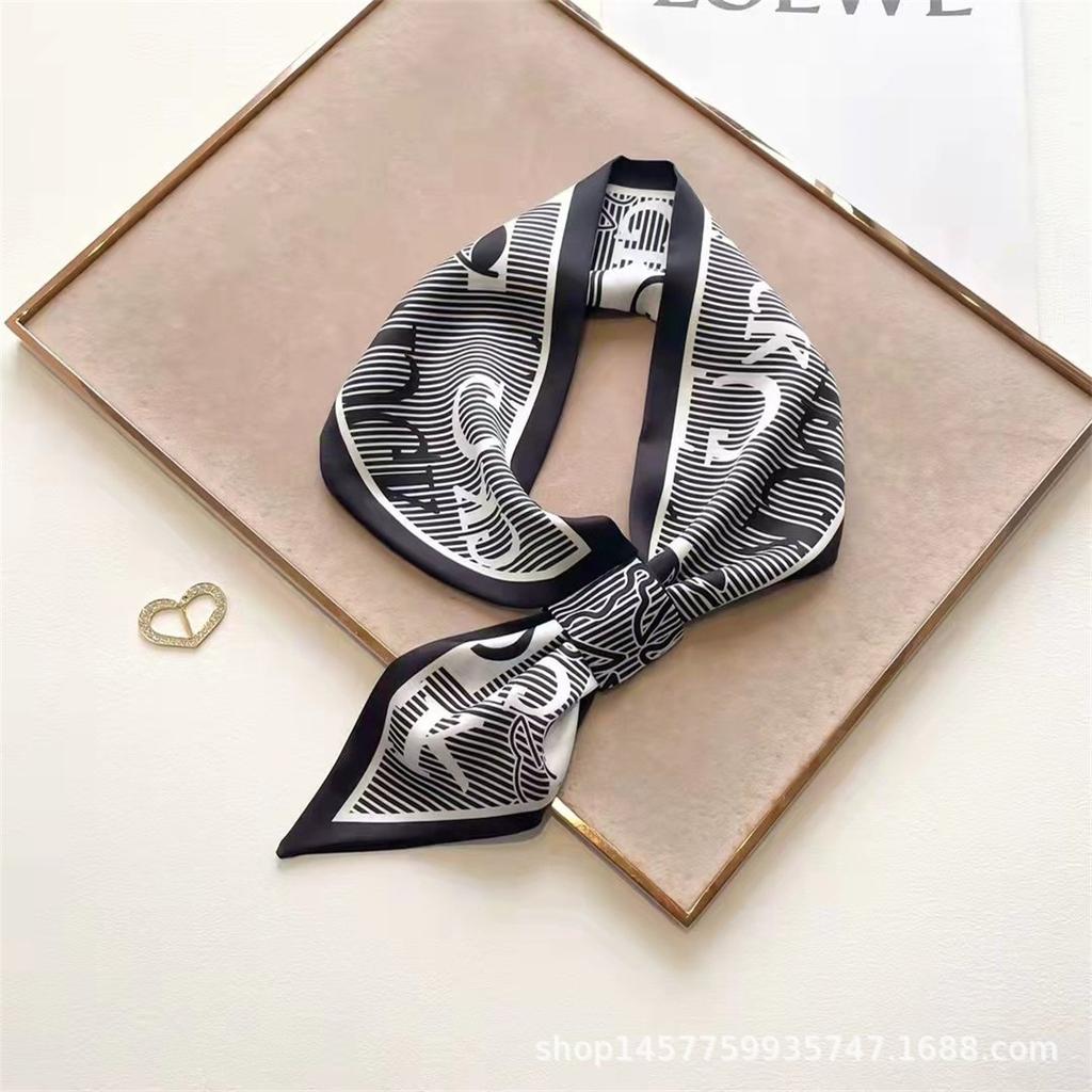 Silk Scarf Small Long Square Scarf Women'S High-End Neck Protection Scarf Professional Matching Shirt Scarf