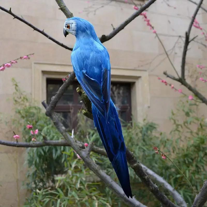 1 шт., фигурка животного, птицы, пера, сделай сам, креативная, для газона, украшение, ручная работа, садовый реквизит, украшение, имитация попугая 25/35 см