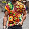 Summer New Summer 3D Abstract Print Short Sleeve T-shirt Oversized Men's Casual Creativity T-shirt Loose Top Casua