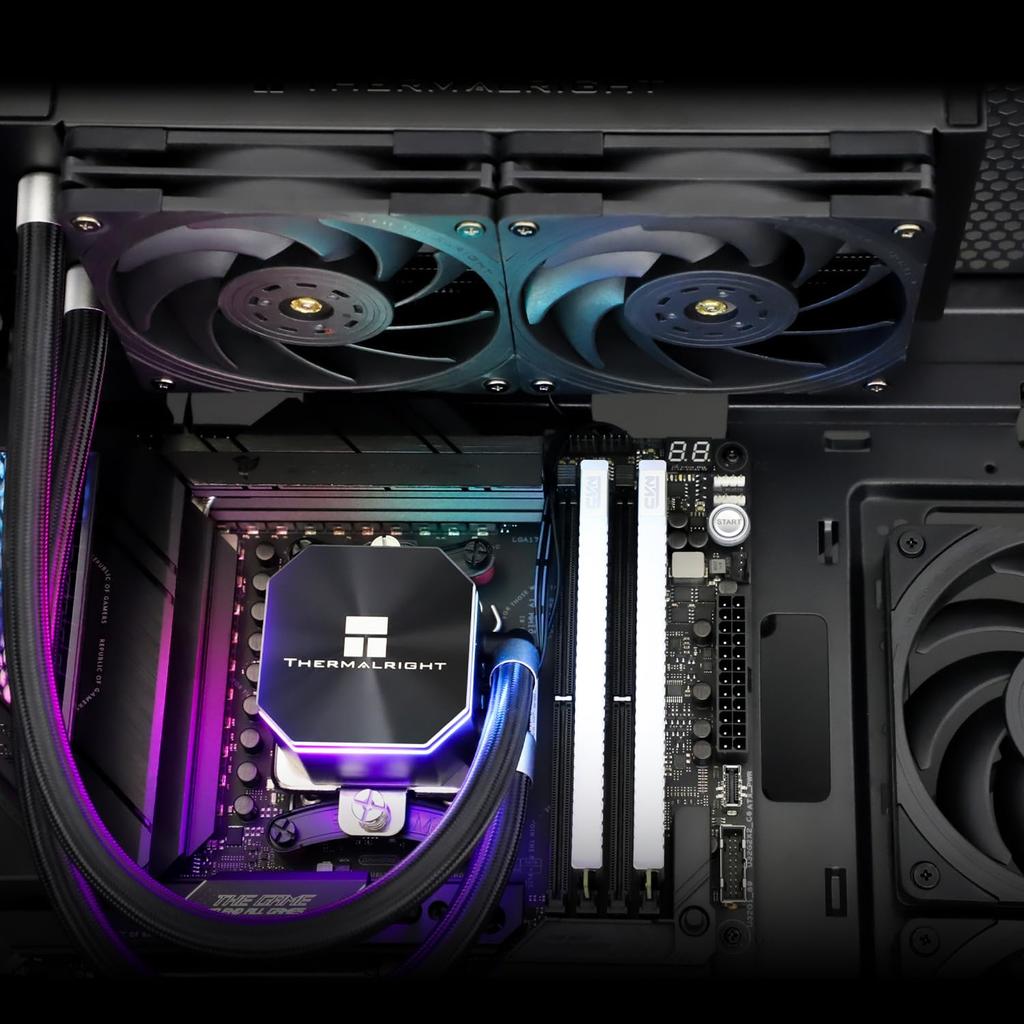 Thermalright Frozen Edge 240 Black AIO Water Liquid CPU PWM Fan Water Cooling 2150RPM High Speed Совместимость с кулером, кулер, система 2×120 мм, вентилятор,