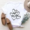 (Asian Size) Women Clothing Print Tee Top Fashion T Shirt Woman Love 90s Style Cartoon Trend Female Short Sleeve Graphic T-shirts