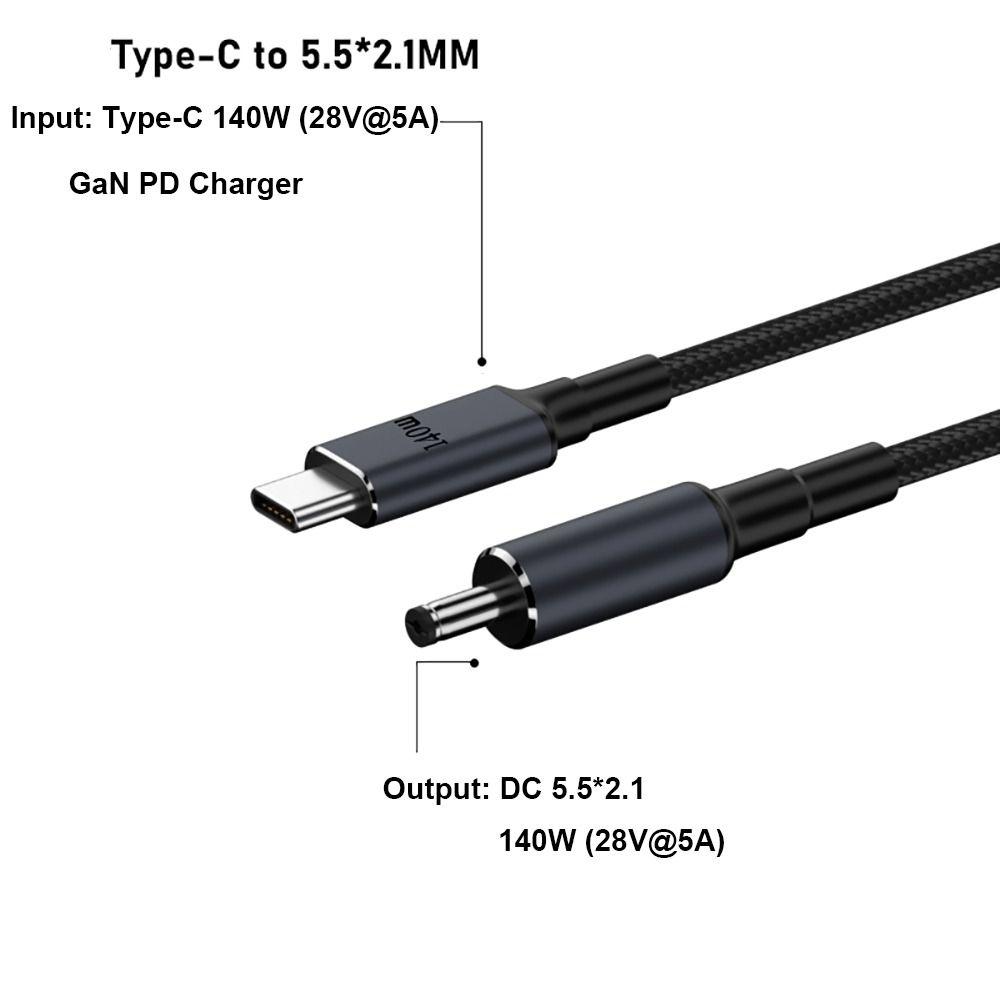 180CM Laptop USB Type C To DC Cable 20V 7A Power Supply Cord for HP/Dell/Asus Home Office