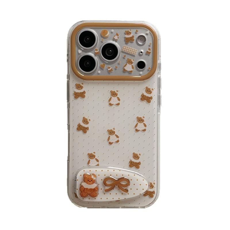 Белая юбка в горошек в корейском стиле Чехол для iPhone 17/16 Pro Max/15 Pro с мишкой