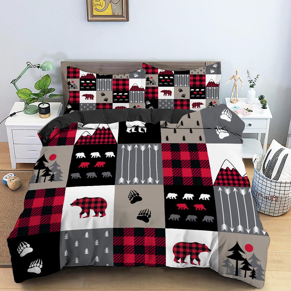 С Рождеством Постельное белье Комплект Кинг Квин Фулл Твин Размер Детский Мультяшный Пододеяльник Снежный Чехол для Одеяла 2/3шт Полиэстер Чехол для Одеяла