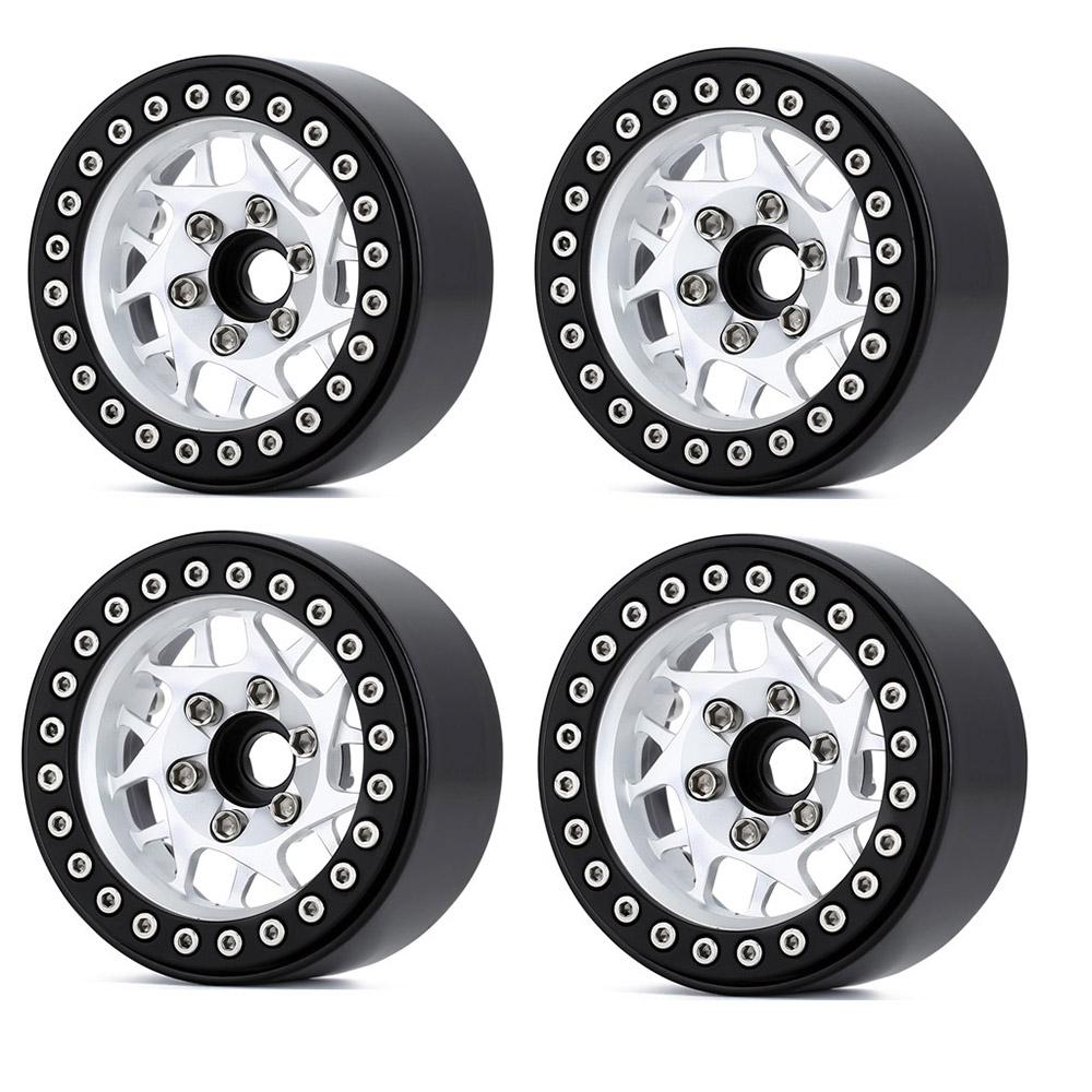 Aluminum Alloy Wheel Beadlock 2.2in Wheel s Hub 4pcs Replacement for 4 SCX10 90046 03007 Gen8 1Celsius10 Remote Control Car