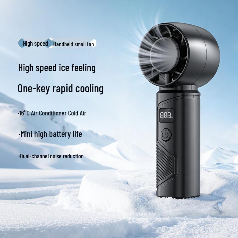High-Speed 3-Speed USB Handheld Fan: Portable Digital Display Cooling for Office & Students