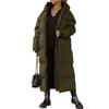 Women Winter Full Length Jacket Down Cotton Puffer Coat Fur Hooded Long Parka