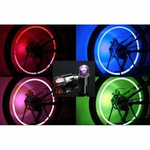 Автомобильные аксессуары, принадлежности для велосипеда, неоновые синие стробоскопические светодиодные колпачки для вентилей шин, 2 шт./комплект