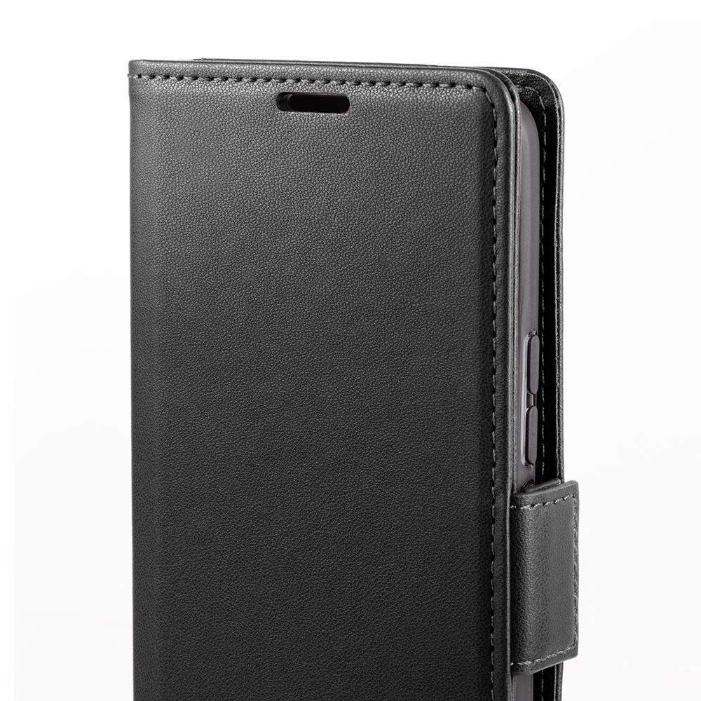 Realme C67 4G Case, ERBORD Glossy Litchi, Wallet Flip Cover, Black