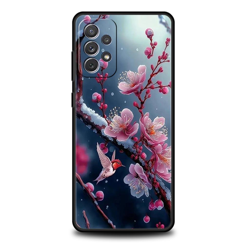 Чехол для телефона с цветами вишни для Samsung Galaxy A17 A07 A55 A35 A25 A15 A05s A33 5G A31 A23 A21s A13 A11 A41 A73 A53 A51 A71