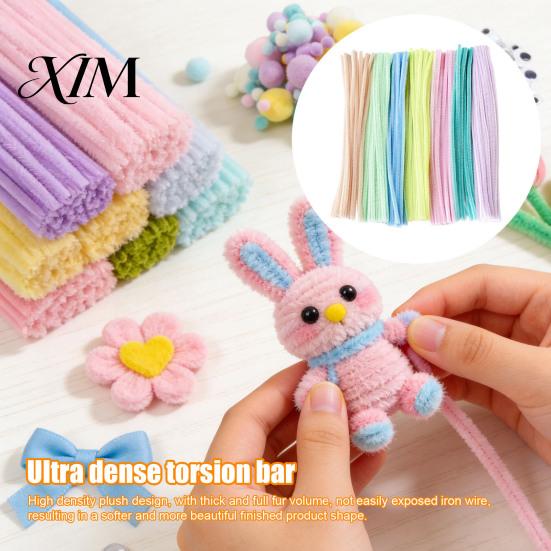 Parent Child Activity Supplies 100Pcs Pipe Cleaners for Handicrafts, Flexible Chenille Stems DIY Fluffy Craft Sticks Sculpting Art Projects,