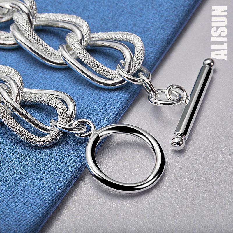 925 стерлингового серебра матовое гладкое кольцо цепочка браслет модные свадебные украшения