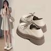 British Style Platform Small Leather Shoes Women's 2025 Spring New Small Muffin Jk College Single Shoes Lace-up Loafers