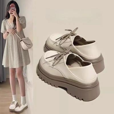 Женские туфли на платформе в британском стиле, весна 2025, маленькие туфли-бублики, jk college single, мокасины со шнуровкой