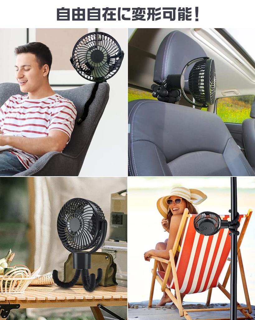 Автоматическое качание Перезаряжаемый электрический USB портативный маленький пульт дистанционного управления выкл 3 уровня ветра ритм LED тепло на открытом воздухе бедствие черный [360° влево/вправо &