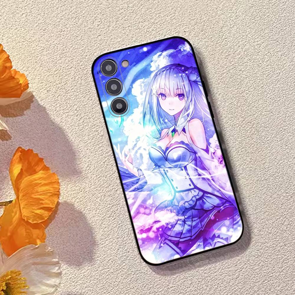 Аниме Милая Девочка RE:Чехол для телефона Zero Emilia для Samsung Galaxy A73, A72, A71, A70, A53, A52, A51, Мягкий силиконовый черный чехол