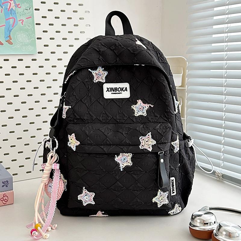 Звездный школьный рюкзак для учениц средней школы, милый универсальный рюкзак большой вместимости, тренд на студенческий рюкзак высокой ценности