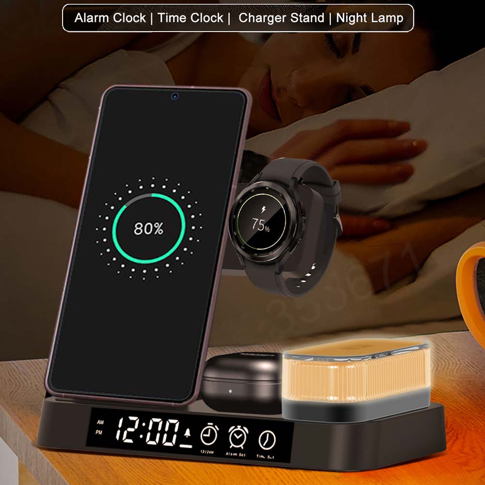 Беспроводное зарядное устройство 3 в 1 для Samsung Galaxy S23 S22 S21 Ultra, 30 Вт, станция быстрой зарядки для Galaxy Watch 5/5 Pro/4, подставка для зарядных устройств