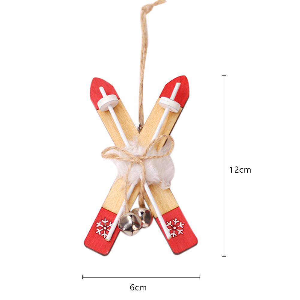 Wooden Sled Shop Mall Window Pendant Xmas Tree Hanging Ornaments Christmas Decor