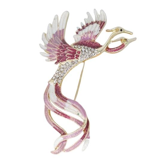 Женская брошь в форме Феникса в стиле ретро, ​​противоскользящая эмалированная сумка со стразами в китайском стиле, пальто, воротник, шляпа