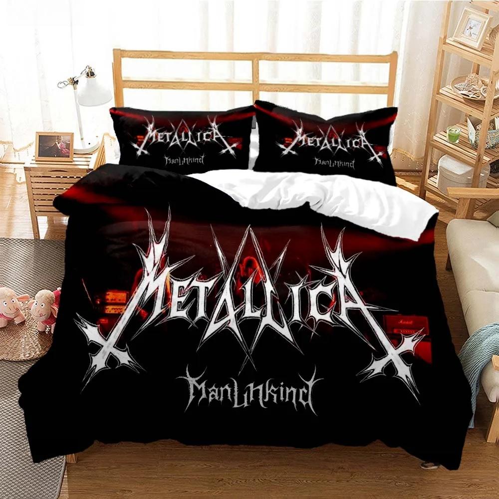 Метал-музыкальная группа MMetallica Коллекция постельного белья Односпальная Двуспальная Полная Королева Королевский Размер Коллекция кроватей Спальня для взрослых и детей Коллекция пододеяльников Домашний текстиль
