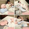 Plush Whale Body Pillow Checkered Healing Stress Relief Pillow Long Hugging Pillow for Side Sleepers And Cuddling