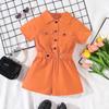 2-3Y Children's Clothing Girls New Jumpsuit Girls Spring and Summer Jumpsuit Solid Colour Workwear Shorts Jumpsuit