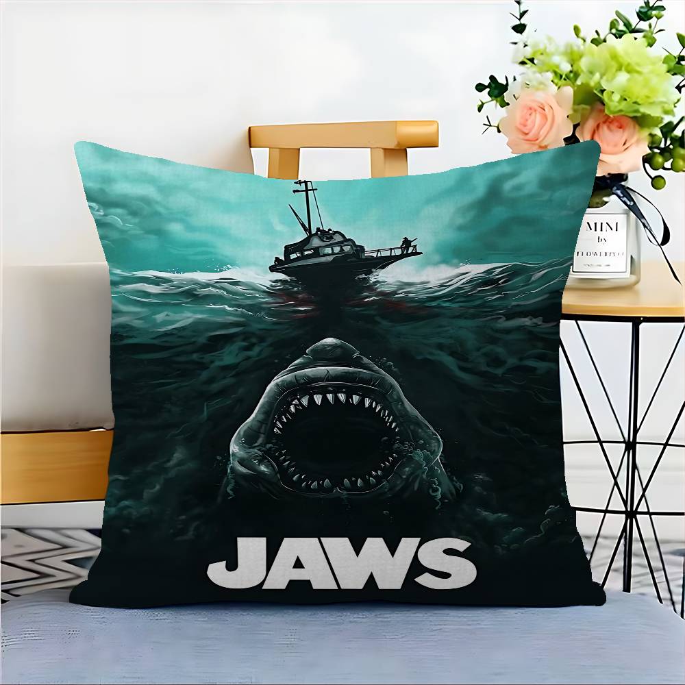 J-JAWS Movie Cushion Cover Inches Farmhouse Decor Home Throw Pillow Covers For Couch Decorations