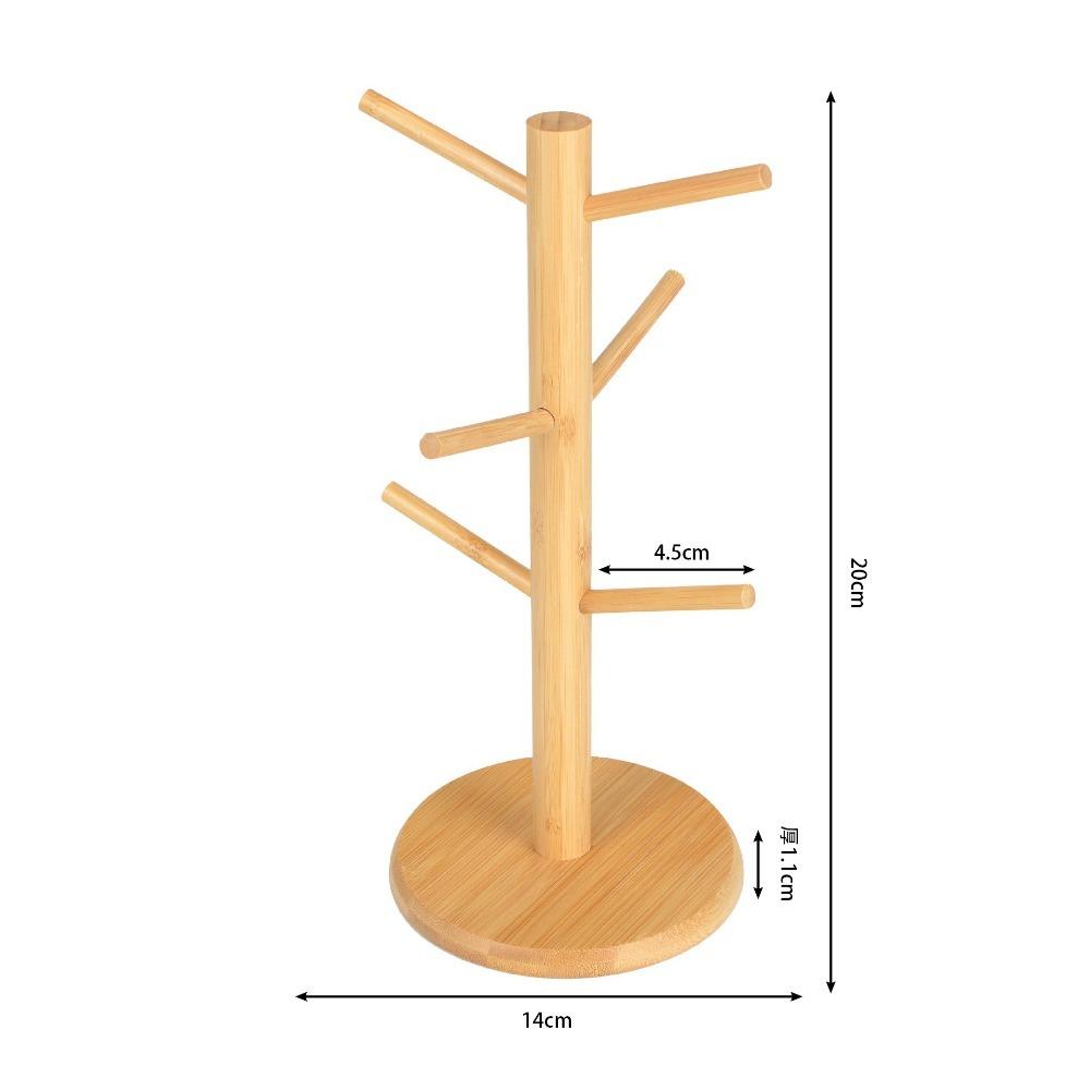 6 Hooks Coffee Cup Holder Wooden Coffee Mug Rack New Mug Holder Tree  Countertop Decor