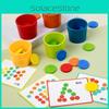 Wooden Color Montessori Matching Puzzle Cups Developmental Toy For Preschool Kid